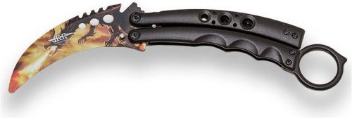 Joker tréninkový motýlek Karambit Dragon Black/Orange Butterfly 85 mm
