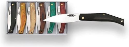 Joker sada přívěsků Folding Knives Pressed Wooden Handle 6ks