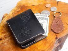 BeaverCraft sada na výrobu peněženky Leather Crafting Kit Wallet burgundy/rose (3)