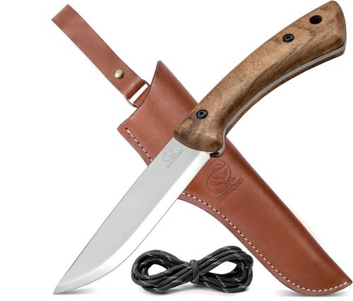 BeaverCraft Bushcraft Knife BSH1 Dune Carbon Steel 125mm Walnut