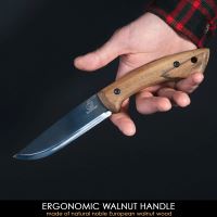 BeaverCraft Bushcraft Knife BSH1 Dune Carbon Steel 125mm Walnut (2)