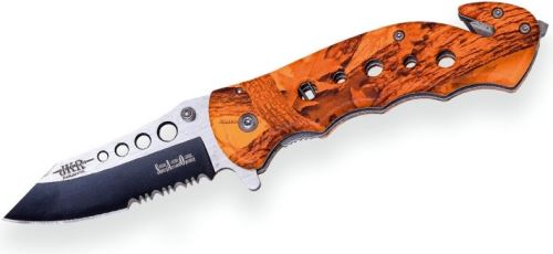 Joker záchranářský nůž Tactica Orange Camo 80 mm s pouzdrem