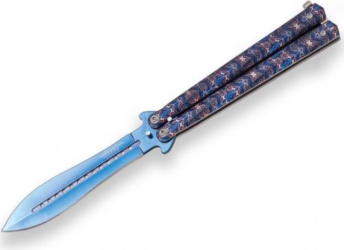 Joker motýlek Aluminium Blue Ornamet One Edge Butterfly 105 mm