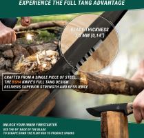 BeaverCraft Bushcraft Knife BSH4 Dusk Carbon Steel With Ferro Rod 125mm Walnut (2)