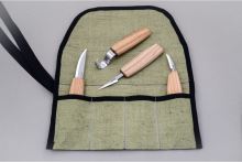 BeaverCraft řezbářská sada Set of 4 Knives in Tool Roll (1)