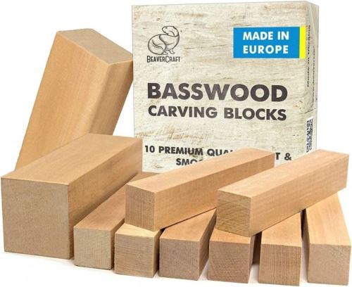 BeaverCraft polotovary Wood Carving Blocks Set 10pcs of Basswood lípa